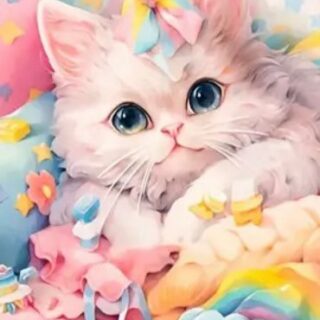 Valge Kass 30x40 cm (25x35)