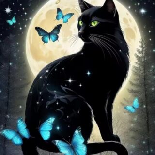 Must Kass&Liblikad 30x40 cm (25x35)