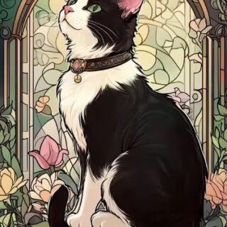 Must&Valge Kass 30x40 cm (25x35)