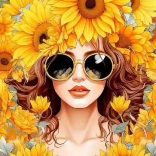 Prillidega Naine 30x40 cm (25x35)