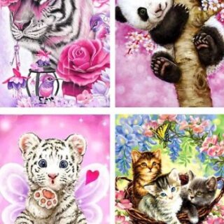 4tk komplektis loomad 30x40 cm