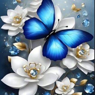 Sinine Liblikas 30x40 cm (25x35)