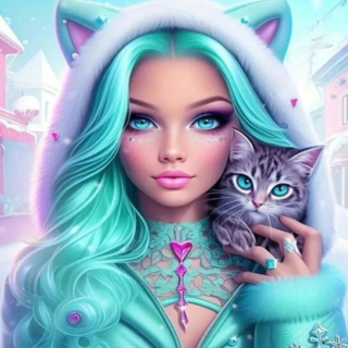 Naine&Kass 30x30 cm (25x25)