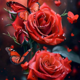 Punased roosid 30x40 cm (25x35)