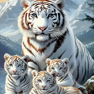 Tiiger pojadega 30x40 cm (25x35)