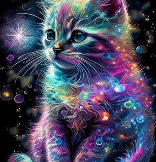 Värviline Kass 30x40 cm (25x35)